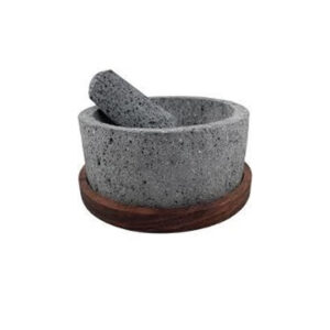 Molcajete de recinto con base de madera